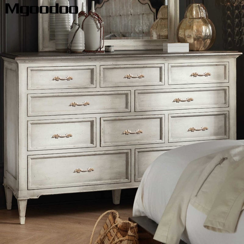Mgoodoo 5PCS 6.6" French Provincial Drawer Pulls, Antique Gold Furniture Pulls Retro Vintage European Style Handles for Cabinets Dresser Gates Door Closet Cupboard Kitchen Hardware - Image 5